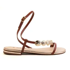 Sandália Rasteira Bebecê Pecan Feminina