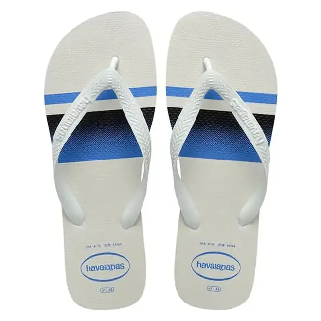 Chinelo Dedo Havaianas Basic Branco e Azul Masculino