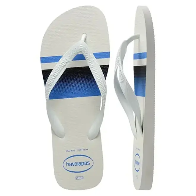 Chinelo Dedo Havaianas Basic Branco e Azul Masculino