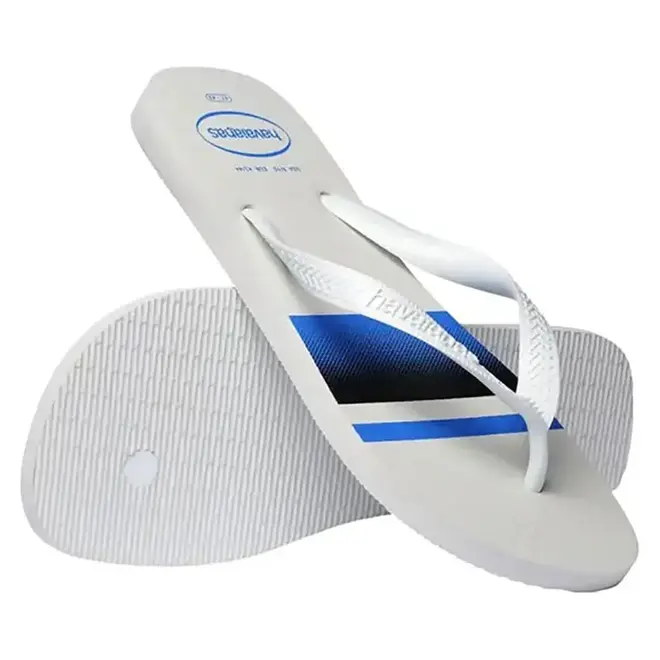 Chinelo Dedo Havaianas Basic Branco e Azul Masculino