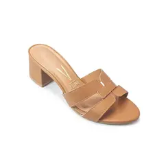 Tamanco Salto Vizzano Camel Feminino