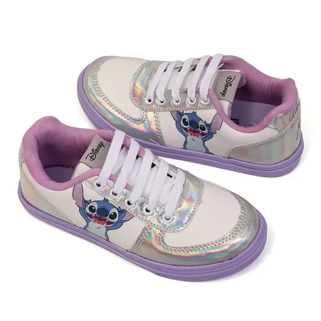 Tênis Disney Stitch Branco e Lilás Menina