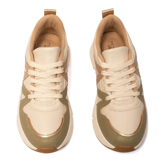 Tênis Casual Sola Caixa Modare Branco e Verde Feminino