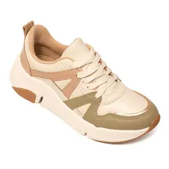 Tênis Casual Sola Caixa Modare Branco e Verde Feminino