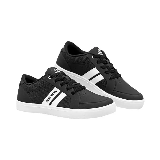 Tênis Casual Sola Caixa Mormaii Urban Preto e Branco Masculino