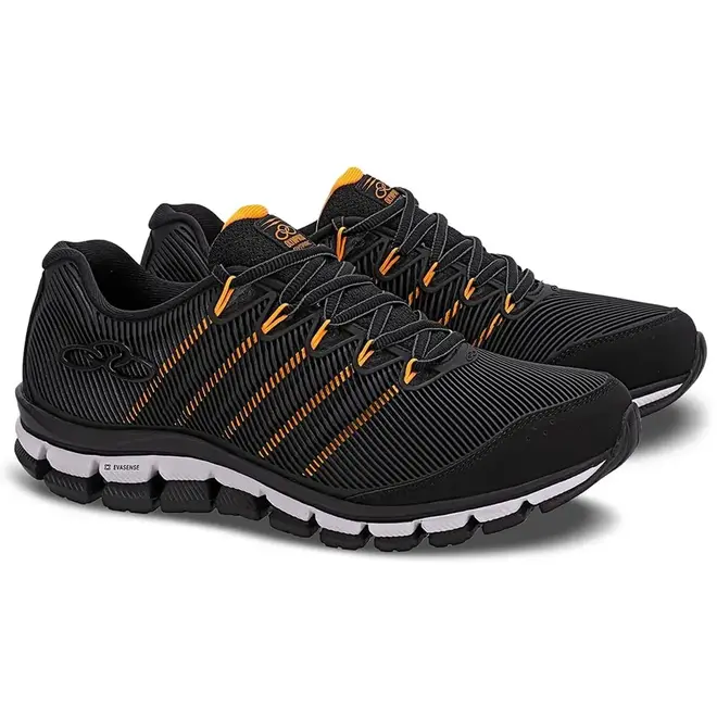 Tênis Esportivo Olympikus Dynamic Preto e Laranja Masculino