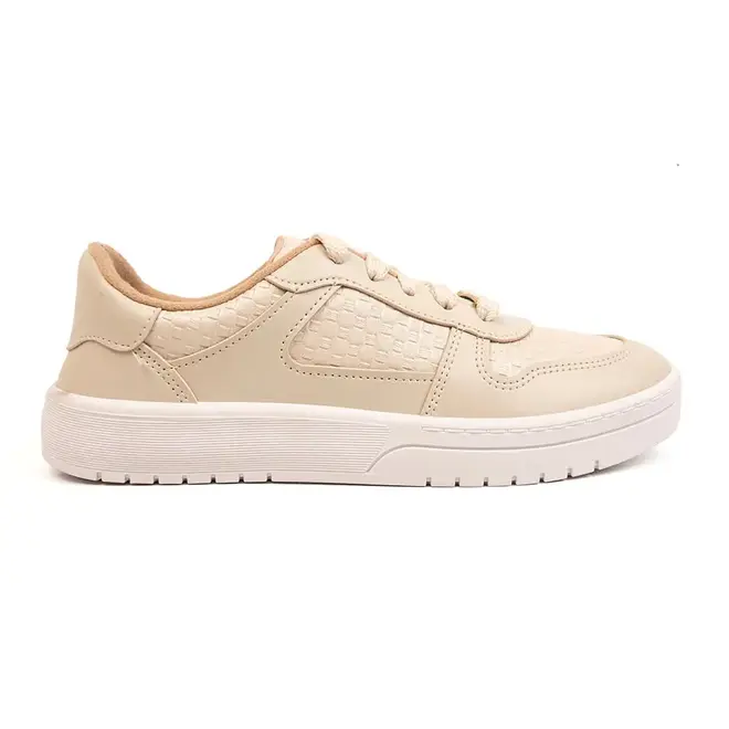 Tênis Casual Sola Caixa Moleca Branco Off Feminino