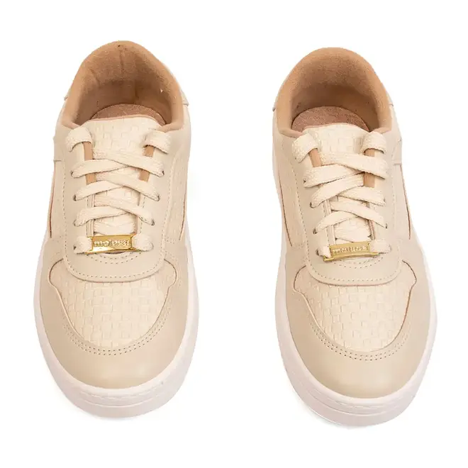 Tênis Casual Sola Caixa Moleca Branco Off Feminino