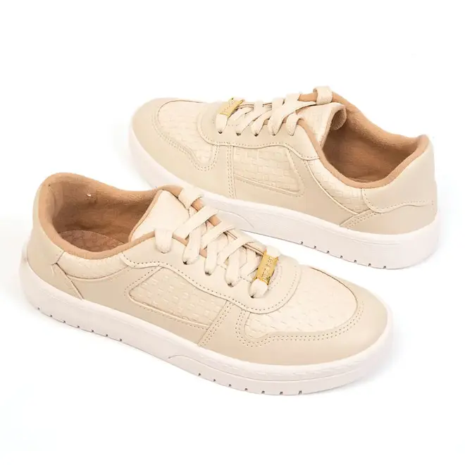 Tênis Casual Sola Caixa Moleca Branco Off Feminino