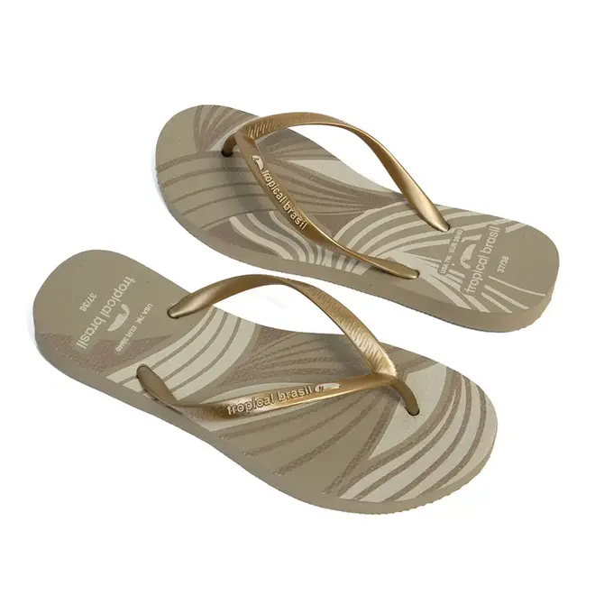 Chinelo Dedo Tropical Brasil Ouro Feminino