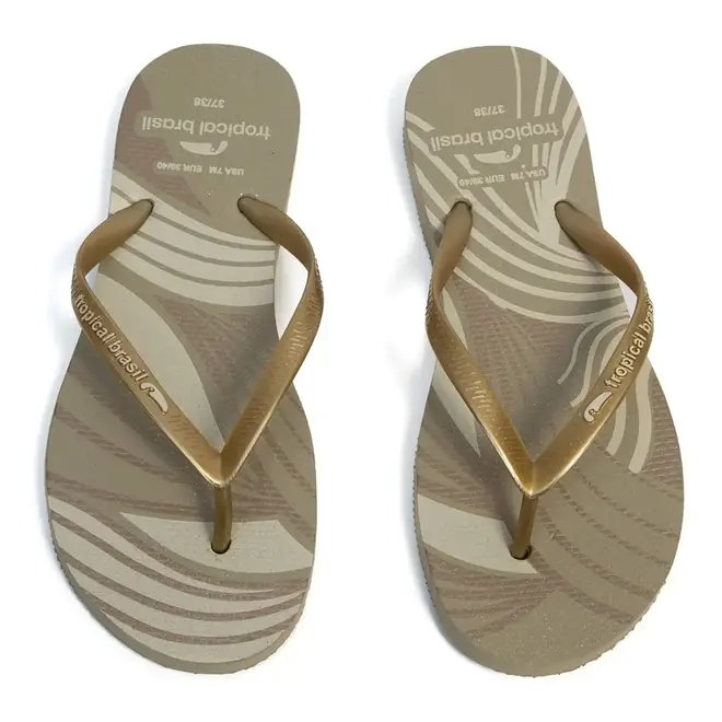 Chinelo Dedo Tropical Brasil Ouro Feminino