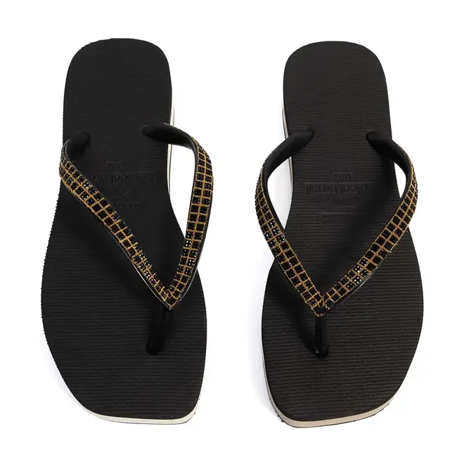 Chinelo Dedo Tropical Brasil Preto e Areia Feminino