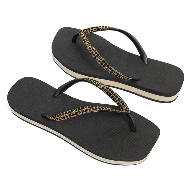 Chinelo Dedo Tropical Brasil Preto e Areia Feminino