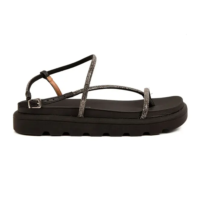 Papete Rasteira Vizzano Preto Feminina