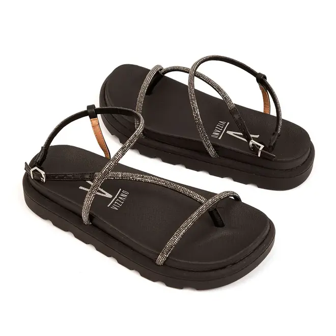 Papete Rasteira Vizzano Preto Feminina