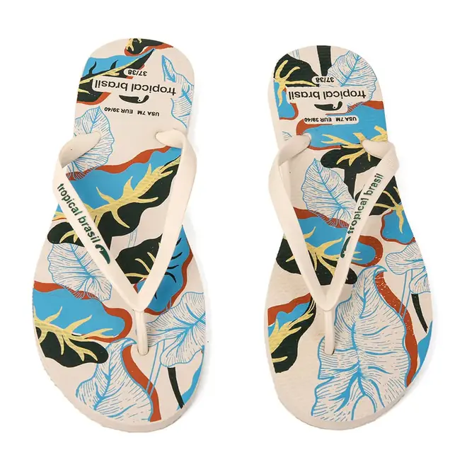 Chinelo Dedo Tropical Brasil Off White Feminino
