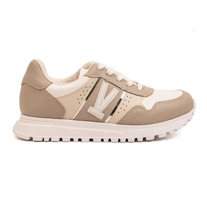Tênis Casual Jogging Vizzano Branco e Cinza Feminino