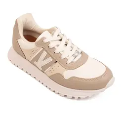 Tênis Casual Jogging Vizzano Branco e Cinza Feminino