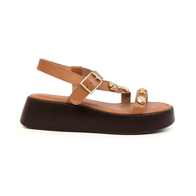 Rasteira Flatform Via Scarpa Cappuccino Feminina