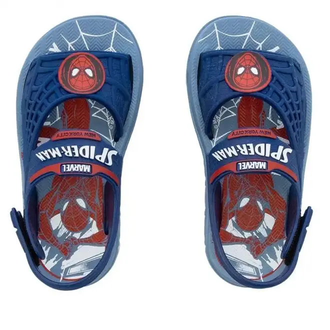 Sandália Flats Grendene Homem-Aranha Azul e Vermelho Juvenil Menino