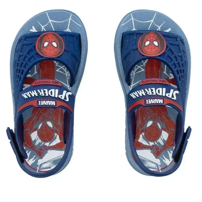 Sandália Flats Grendene Homem-Aranha Azul e Vermelho Juvenil Menino