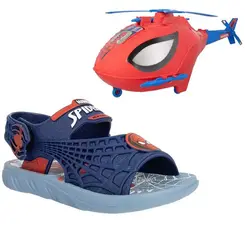 Sandália Flats Grendene Homem-Aranha Azul e Vermelho Juvenil Menino
