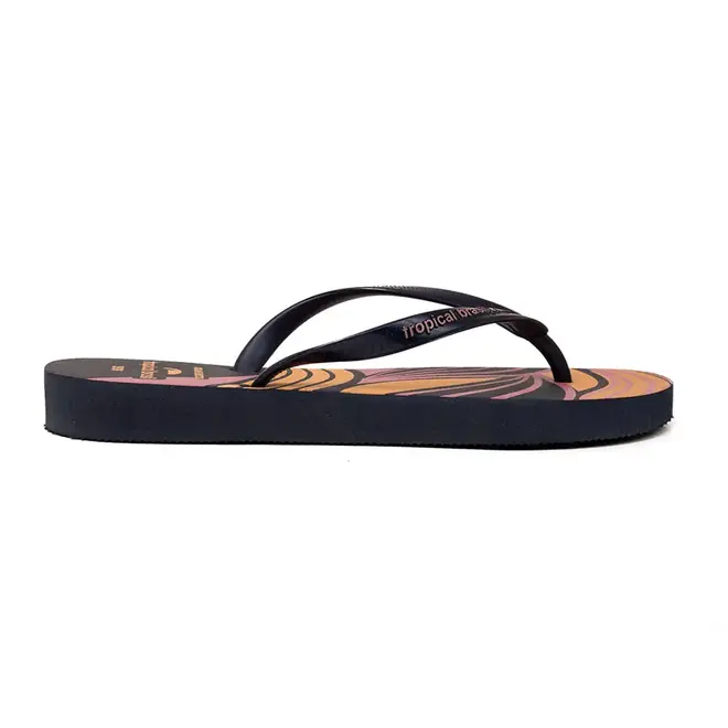 Chinelo Dedo Tropical Brasil Azul Metal Feminino