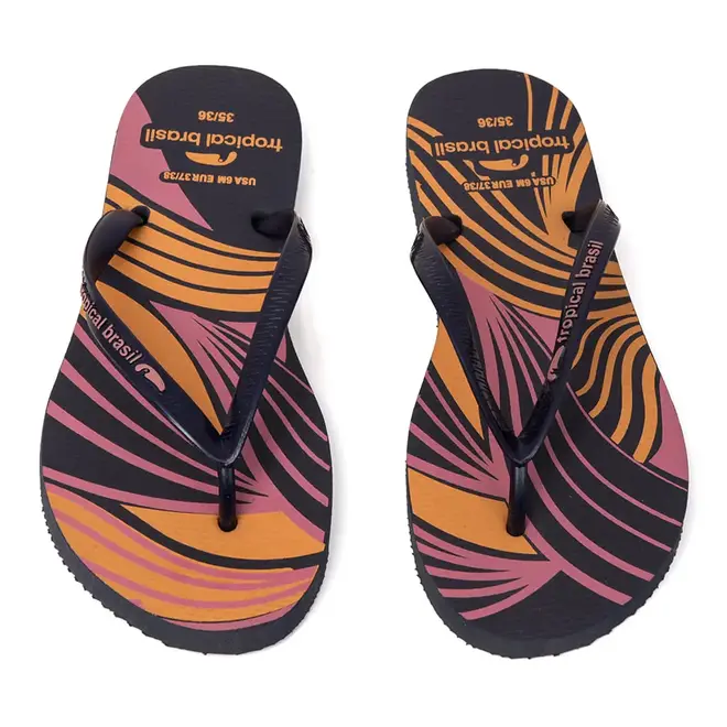 Chinelo Dedo Tropical Brasil Azul Metal Feminino