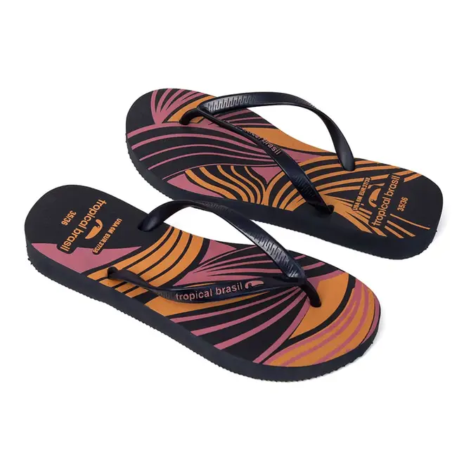 Chinelo Dedo Tropical Brasil Azul Metal Feminino
