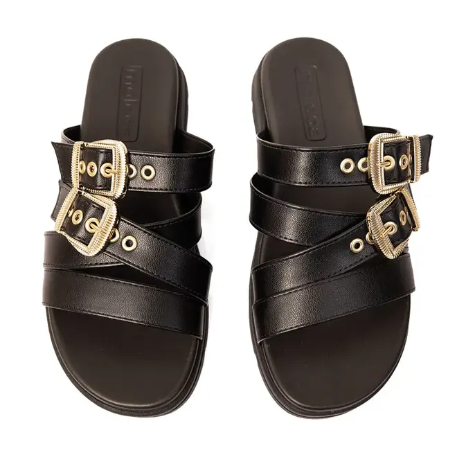 Tamanco Rasteira Moleca Preto Feminino