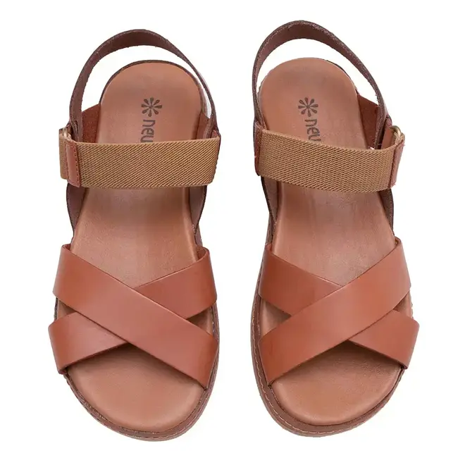Tamanco Flats New Face Damasco e Caramelo Feminina