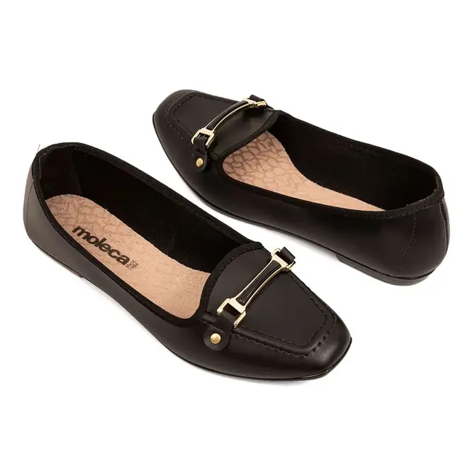 Sapatilha Bico Redondo Moleca Preto Feminina