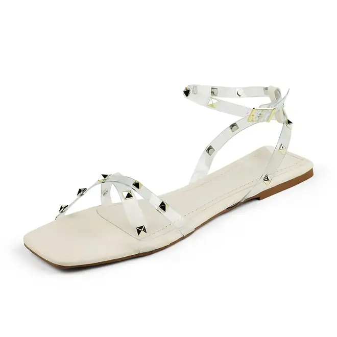 Sandália Flat Itapuâ Spike Off White Feminino