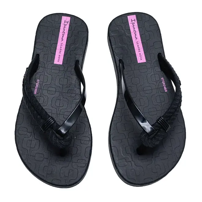 Chinelo Dedo Ipanema  Preto e Lilás Menina Infantil