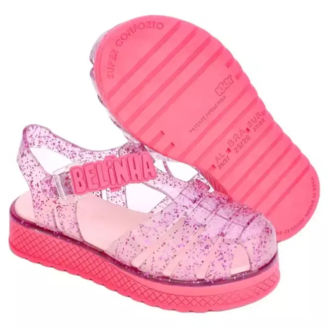 Rasteira Flatform Kidy Gloss Rosa Menina