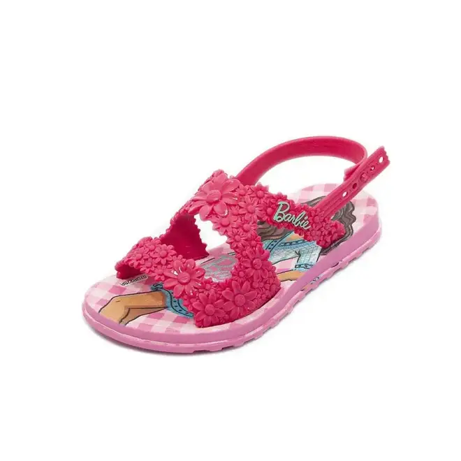 Sandália Grendene Flat Barbie Rosa Infantil
