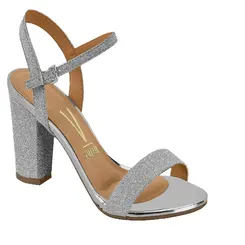 Sandália Festa Vizzano Shine Prata Brilhante Feminino