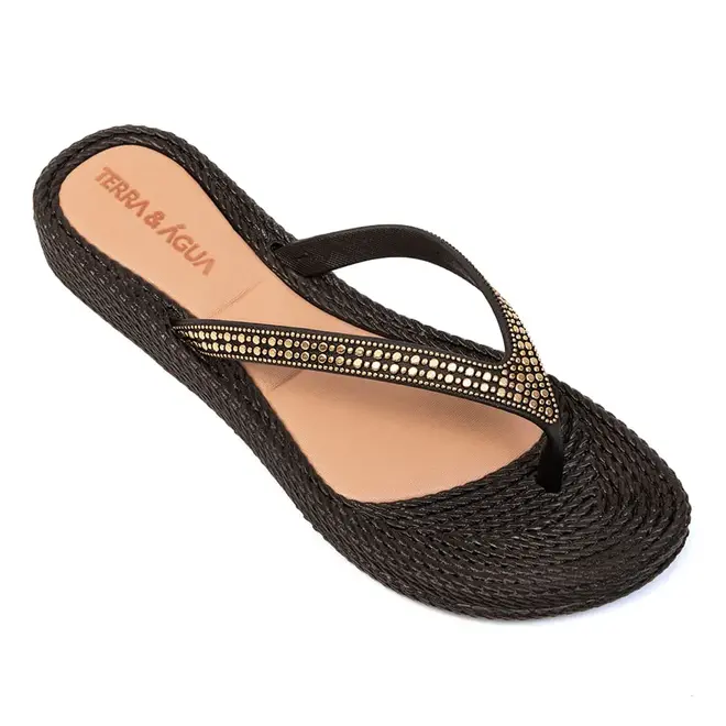 Chinelo Dedo Terra e Água Preto Feminino