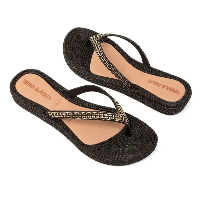 Chinelo Dedo Terra e Água Preto Feminino