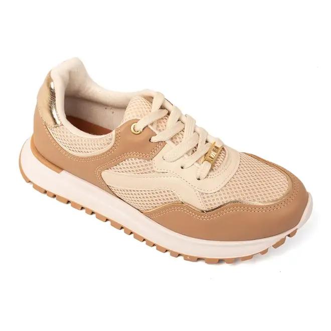 Tênis Casual Jogging Vizzano Bege Feminino