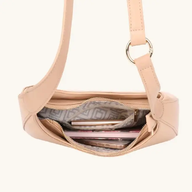 Bolsa Tira Colo Caravieri Bege Feminina
