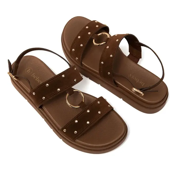 Rasteira Flatform Bebecê Chocolate Feminina