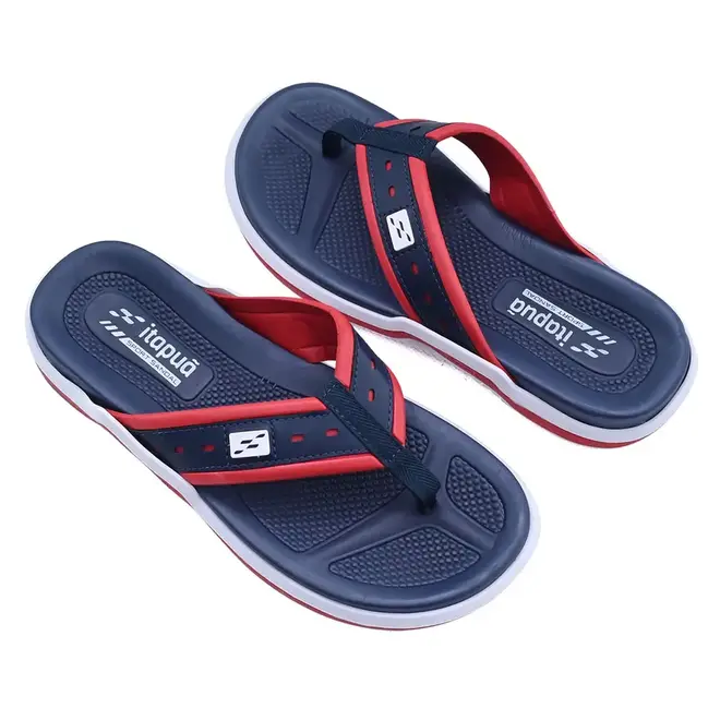Chinelo de Dedo Sintético Itapuã Marinho Vermelho e Branco Masculino