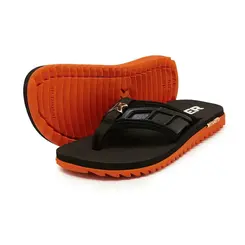 Chinelo Dedo Kenner Kivah Full Force Preto e Laranja Masculino