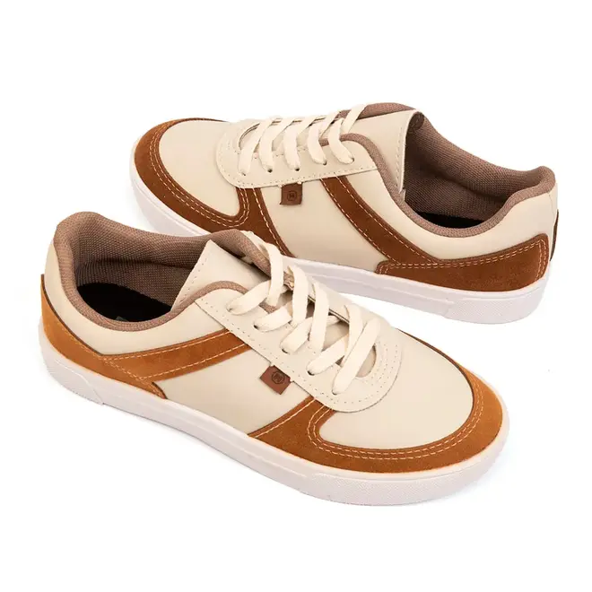 Tênis Casual Dia a Dia Molekinho Branco Off e Caramelo Menino