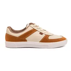 Tênis Casual Dia a Dia Molekinho Branco Off e Caramelo Menino