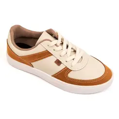Tênis Casual Dia a Dia Molekinho Branco Off e Caramelo Menino