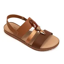 Sandália Rasteira Modare Camel Feminina