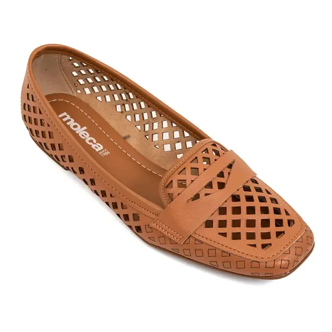 Sapatilha Bico Quadrado Moleca Camel Feminino