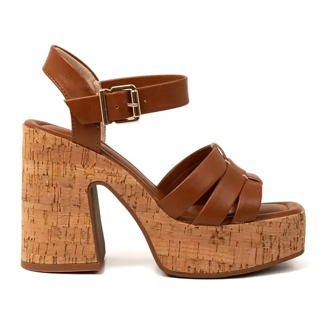 Sandália Salto Ramarim Toffee Feminino